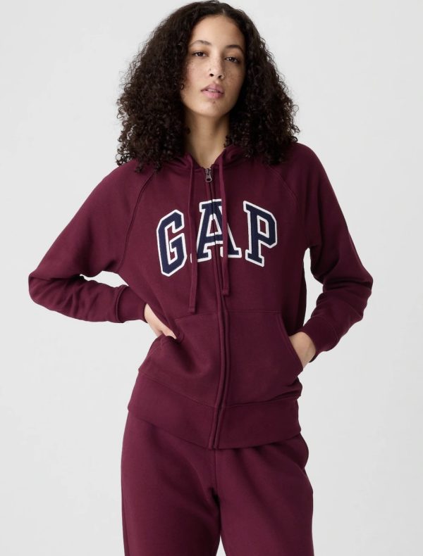 POLERON GAP LOGO CON CIERRE MUJER