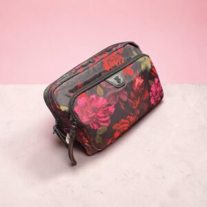 Neceser Victoria Secret Negro Flores Rojas